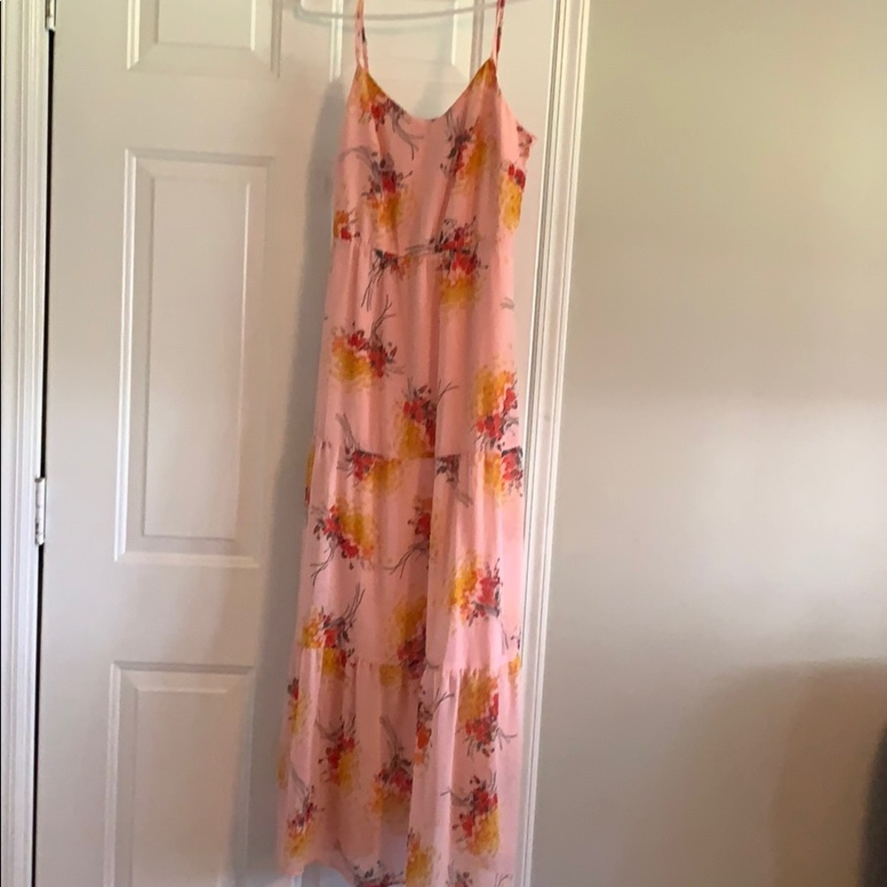 Beautiful pink crew maxi dress